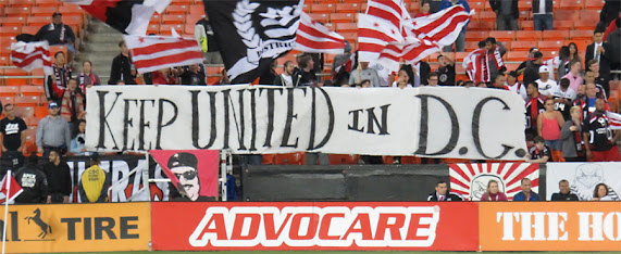 Soccer Fans waving banners