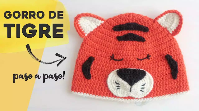 COMO TEJER GRATIS Gorro de Tigre para Niños a Crochet