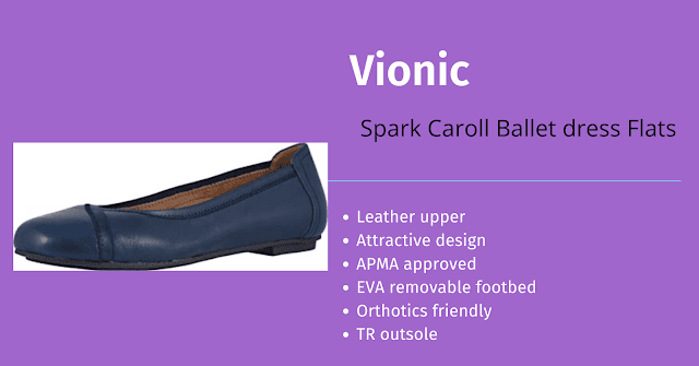 Vionic Women's Spark Caroll Ballet dress Flats with plantar fasciitis support