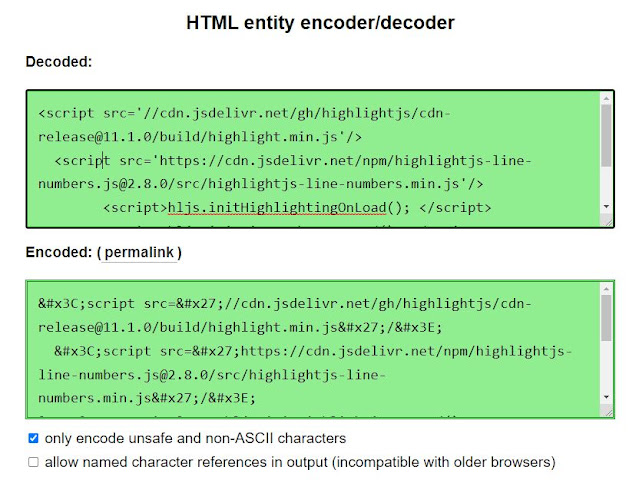 html entity encoder decoder