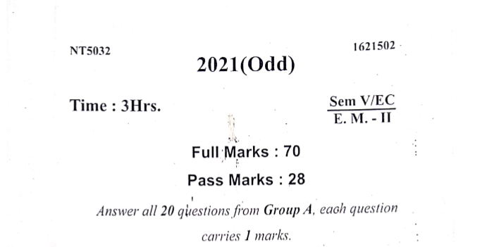 Electronic measurement 2 question paper 2021