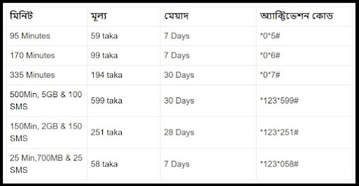 Robi minute package