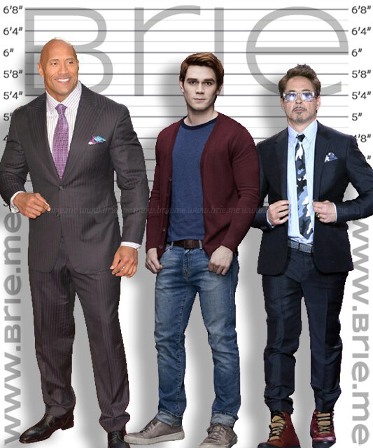 KJ Apa height comparison with The Rock and Robert Downey Jr.