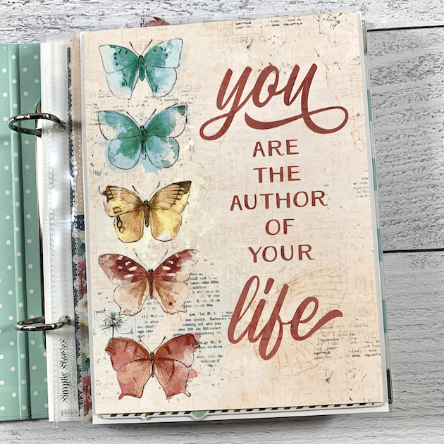 You Are Enough Scrapbook Page with watercolor butterflies