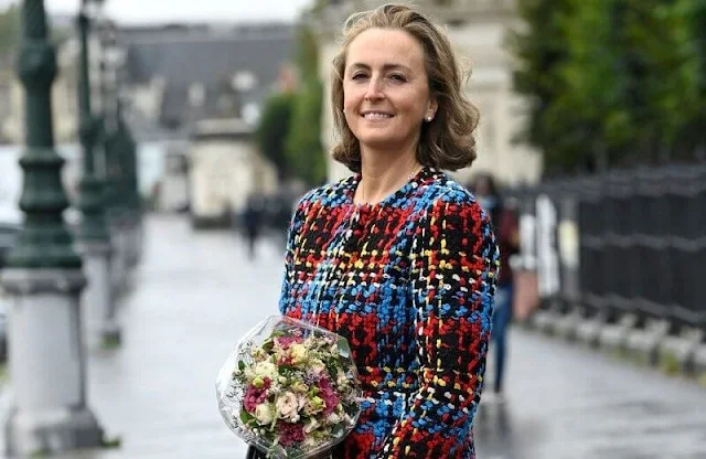 Princess Claire of Belgium, King Albert and Queen Paola. Princess Claire wore a tweed jacket