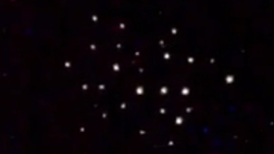 A close up look at one of the clusters of UFOs going past the ISS.