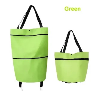 Shopping Cart Eco Friendly Foldable Tote Bags With Wheels Multifunction Trolley Luggage Organizer hown - store