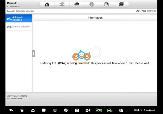 Unlock Renault Gateway ECU with Autel 9