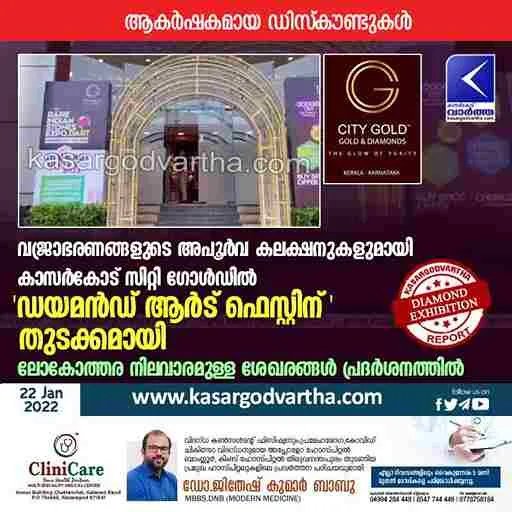 News, Kerala, Kasaragod, Gold, Exhibition, Inauguration, Top-Headlines, 'Diamond Art Fest', City Gold, 'Diamond Art Fest' begins at Kasaragod City Gold.