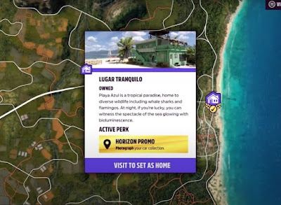 FH5, Lugar Tranquilo, Location Map, Rewards, Price, Perks