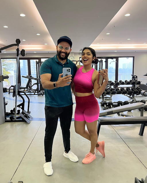Rima With her Gym Trainer