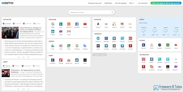 Start.me : votre page de démarrage gratuite et personnalisée pour votre navigateur internet
