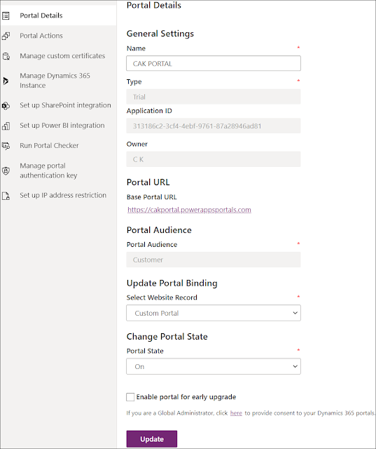 PowerApps portal details