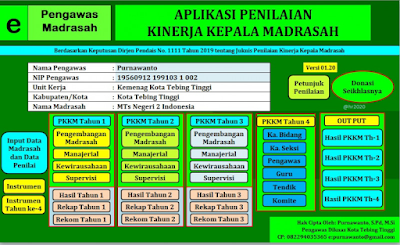 Download contoh file terbaru Aplikasi Penilaian Kinerja Kepala Madrasah PKKM 2022