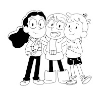 Hilda, Frida and David coloring page