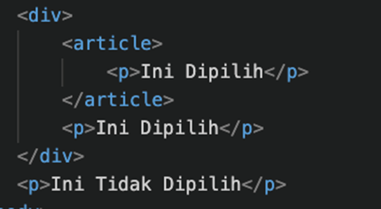 praktek descendant selector di css