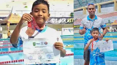 Atlet Renang Kota Pariaman Raih Medali Perunggu pada Kejuaraan Riau Aquatic Junior Sprint V 2024