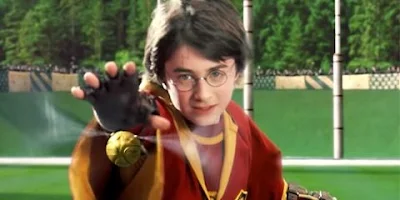 Harry pegando seu primeiro pomo no quadribol