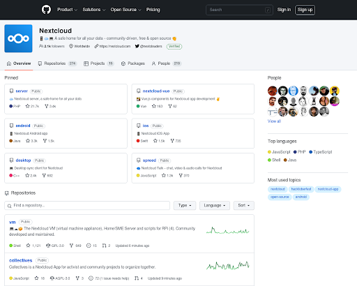 https://github.com/nextcloud