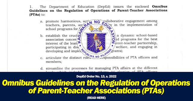 Omnibus Guidelines on the Regulation of Operations of Parent-Teacher Associations (PTAs) | Read
