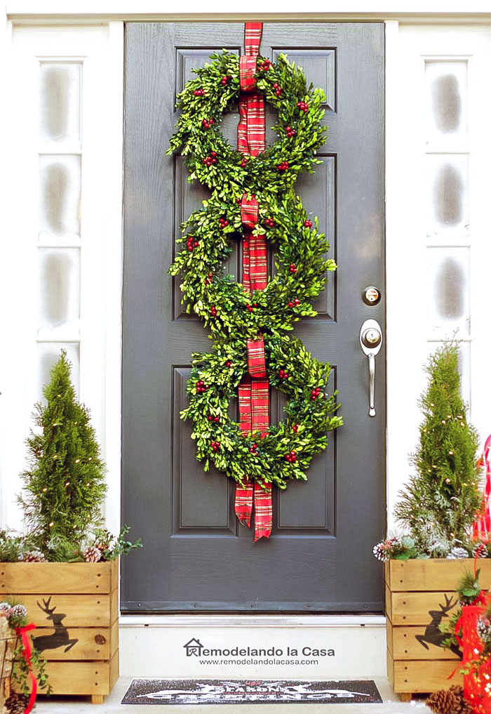 Wreath trio on front door