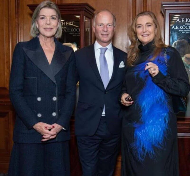 Princess Caroline wore a suit from Chanel Fall-Winter 2019-20 Ready to Wear Collection. A. E. Köchert Juweliere