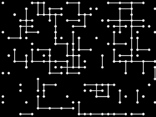 The example image of the creative coding technique 'node-garden'.