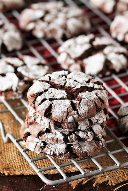 Chocolate Crinkle Cake Mix Cookies Image