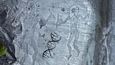 Petroglyphs from Val Camonica, Italy. Ancient astronaut proponents believe these pictures resemble modern astronauts.