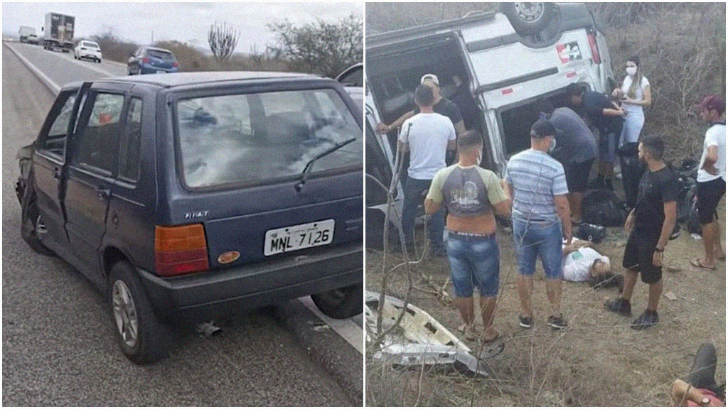 Van com banda do cantor Gusttavo Lima se envolve em acidente na Paraíba; veja vídeo