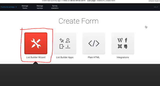 how to create form page in getresponse