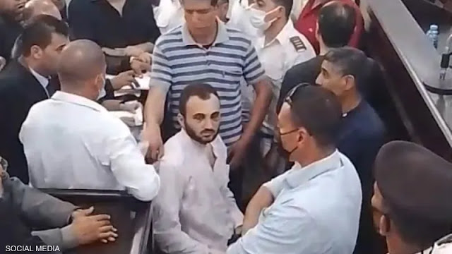 لحظة الحكم بالإعدام شنقا على محمد عادل قاتل الطالبة نيرة أشرف