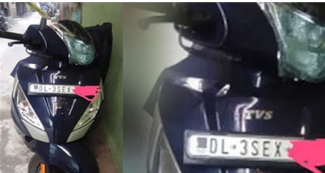 A Delhi girl can't take out her scooty ever once as she got a strange number plate by Delhi Regional Transport Office (RTO).