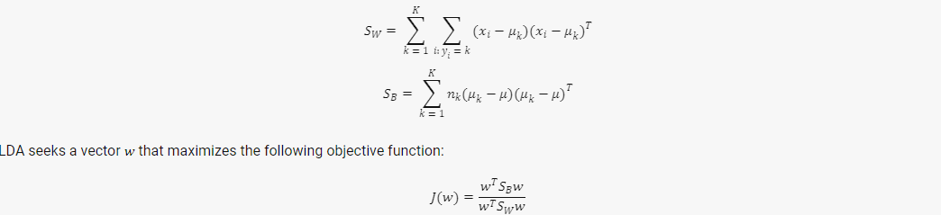 Linear Discriminant Analysis Mathematical Formula