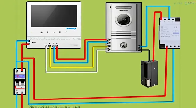 طريقة توصيل الإنتركم - مخطط جهاز Intercom| How to connect the videophone