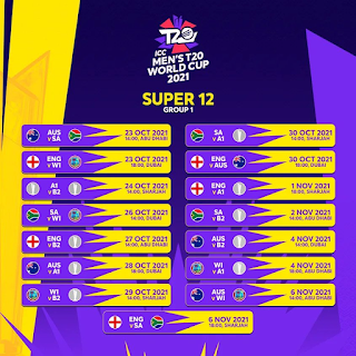 ICC T20 World Cup 2021 schedule