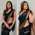 Shraddha Das Flaunts her navel in a Black Cotton Saree