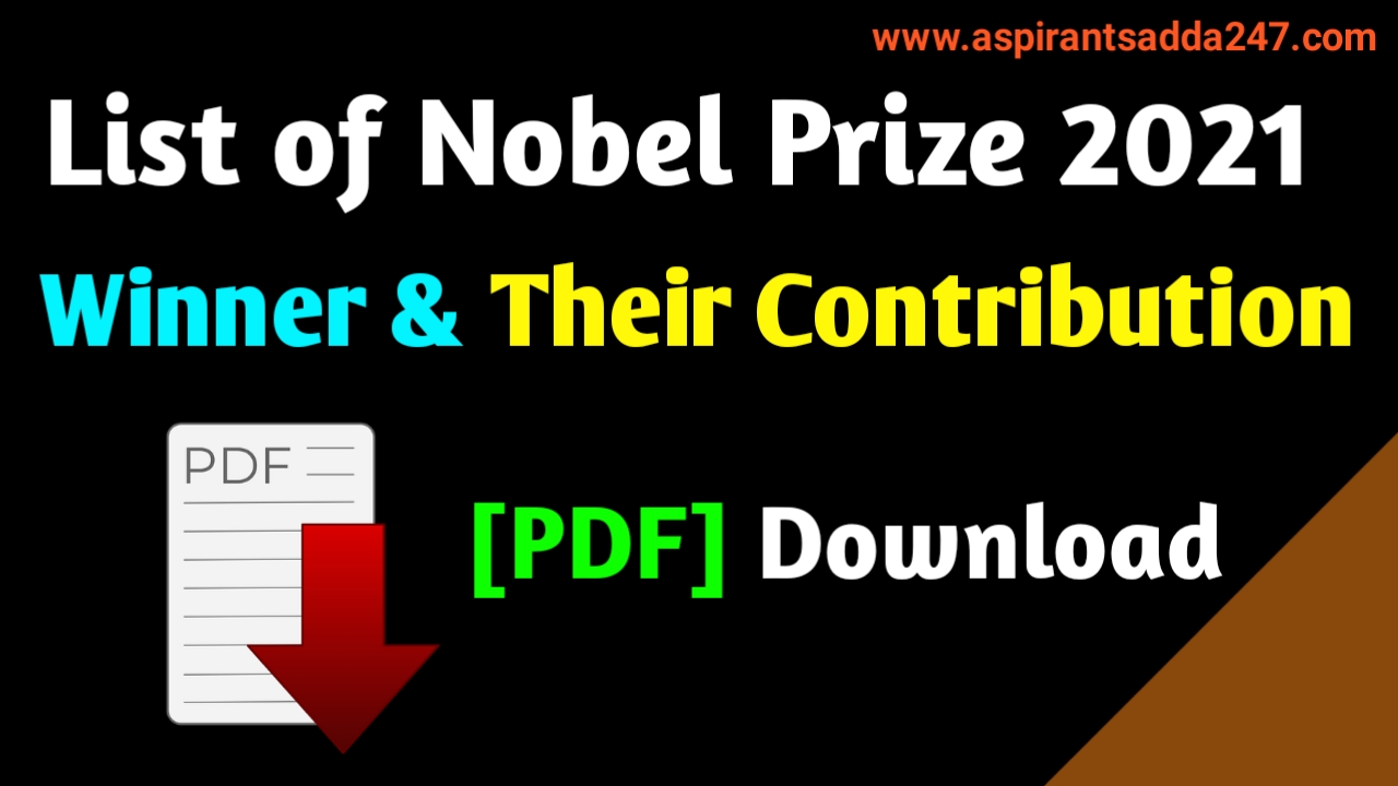 List of Nobel Prize 2021 Winner and their Contribution