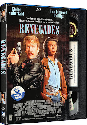 The 1989 action film Renegades starring Kiefer Sutherland and Lou Diamond Phillips has been released on Blu-ray