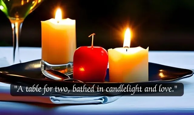 "A table for two, bathed in candlelight and love."