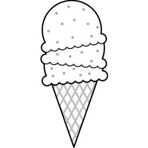 Ice cream in a cone coloring Pages