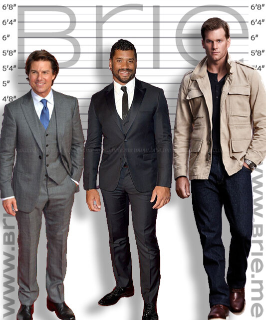 Russell Wilson standing with Tom Cruise and Tom Brady