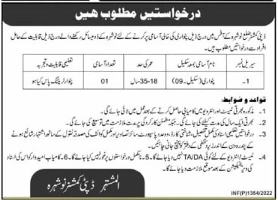 Deputy Commissioner District Office Jobs 2022 | Pak Jobs