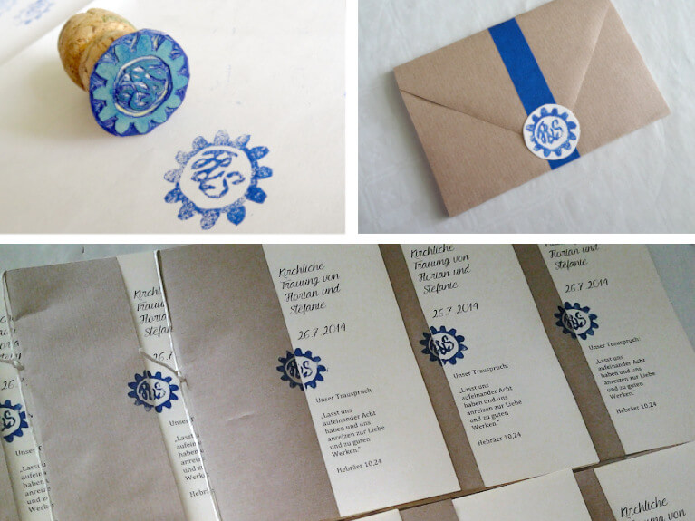 Stempel mit DIY-Hochzeitslogo