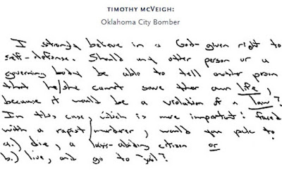 ANALISA TULISAN TANGAN TIMOTHY MCVEIGH (TIMOTHY MCVEIGH HANDWRITING ANALYSIS)