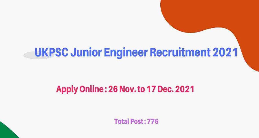 UKPSC Junior Engineer JE Online Form 2021