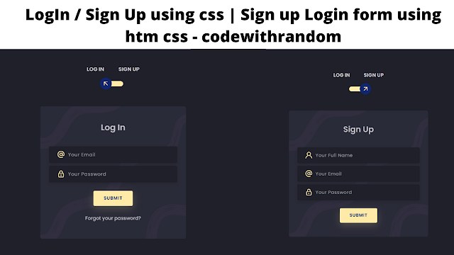 Login Signup Form Using HTML and CSS