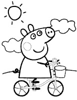 Peppa Pig riding bicycle