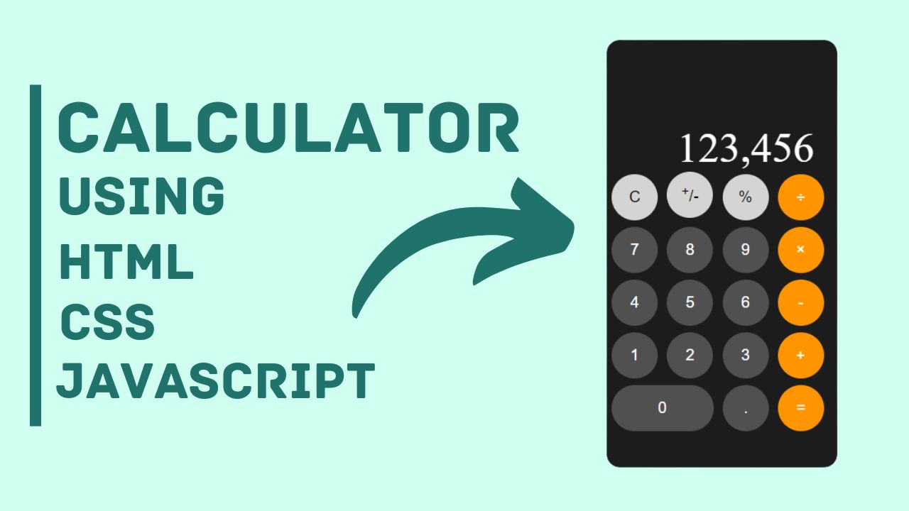 Calculator Using HTML CSS and JavaScript With Source Code