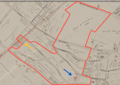 Map showing Eben Jordan's Corey Hill property in 1893
